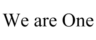 WE ARE ONE