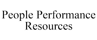 PEOPLE PERFORMANCE RESOURCES