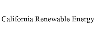 CALIFORNIA RENEWABLE ENERGY