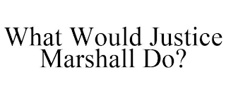 WHAT WOULD JUSTICE MARSHALL DO?