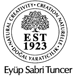 EYÜP SABRI TUNCER EST 1923 NATURAL CREATIVITY · CREATION NATURELLE · DOGAL YARATICILIK ·