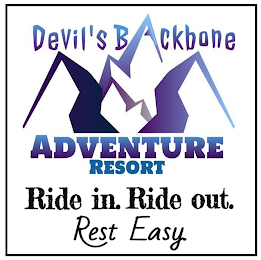 DEVIL'S BACKBONE ADVENTURE RESORT, RIDE IN. RIDE OUT. REST EASY