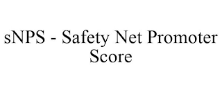 SNPS - SAFETY NET PROMOTER SCORE