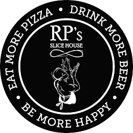 EAT MORE PIZZA DRINK MORE BEER BE MORE HAPPY RP'S SLICE HOUSE