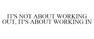 IT'S NOT ABOUT WORKING OUT, IT'S ABOUT WORKING IN