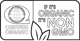 Q QUALITY ASSURANCE INTERNATIONAL CERTIFIED ORGANIC IF IT'S ORGANIC IT'S NON GMO