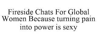 FIRESIDE CHATS FOR GLOBAL WOMEN BECAUSE TURNING PAIN INTO POWER IS SEXY