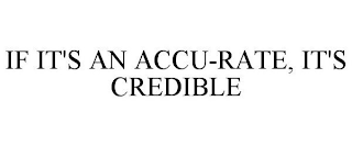 IF IT'S AN ACCU-RATE, IT'S CREDIBLE