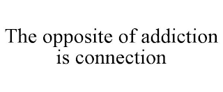 THE OPPOSITE OF ADDICTION IS CONNECTION