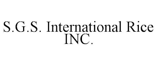 S.G.S. INTERNATIONAL RICE INC.
