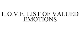 L.O.V.E. LIST OF VALUED EMOTIONS