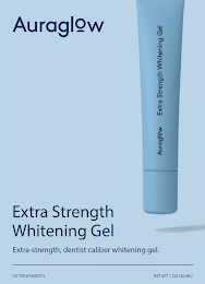 AURAGLOW EXTRA STRENGTH WHITENING GEL EXTRA-STRENGTH, DENTIST CALIBER WHITENING GEL. 30 TREATMENTS NET WT 1 OZ (30 ML)