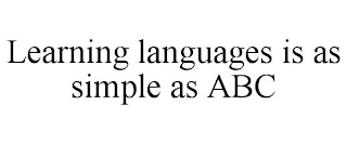 LEARNING LANGUAGES IS AS SIMPLE AS ABC