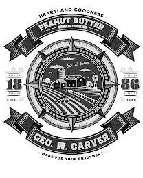 HEARTLAND GOODNESS PEANUT BUTTER CREAM COOKIES GEO. W. CARVER 18 86 ESTD. YEAR GEO. W. CARVER MADE FOR YOUR ENJOYMENT