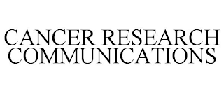 CANCER RESEARCH COMMUNICATIONS