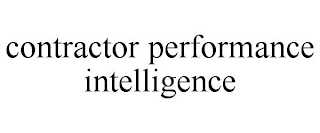 CONTRACTOR PERFORMANCE INTELLIGENCE