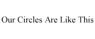 OUR CIRCLES ARE LIKE THIS