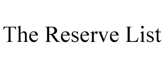 THE RESERVE LIST