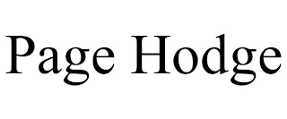 PAGE HODGE