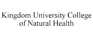 KINGDOM UNIVERSITY COLLEGE OF NATURAL HEALTH