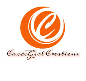 CANDIGIRL CREATIONS IS SHOWING WITHIN AN ORANGE CIRCLE WITH A WHITE C