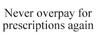 NEVER OVERPAY FOR PRESCRIPTIONS AGAIN