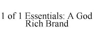 1 OF 1 ESSENTIALS: A GOD RICH BRAND