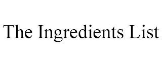 THE INGREDIENTS LIST