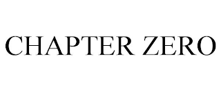 CHAPTER ZERO