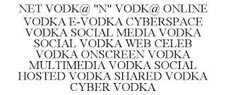 NET VODK@ "N" VODK@ ONLINE VODKA E-VODKA CYBERSPACE VODKA SOCIAL MEDIA VODKA SOCIAL VODKA WEB CELEB VODKA ONSCREEN VODKA MULTIMEDIA VODKA SOCIAL HOSTED VODKA SHARED VODKA CYBER VODKA