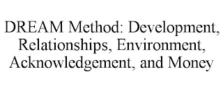 DREAM METHOD: DEVELOPMENT, RELATIONSHIPS, ENVIRONMENT, ACKNOWLEDGEMENT, AND MONEY