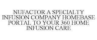 NUFACTOR A SPECIALTY INFUSION COMPANY HOMEBASE PORTAL TO YOUR 360 HOME INFUSION CARE