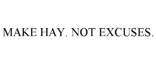 MAKE HAY. NOT EXCUSES.