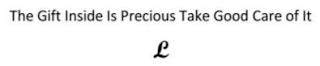 THE GIFT INSIDE IS PRECIOUS TAKE GOOD CARE OF IT L
