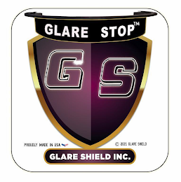 GLARE STOP GS GLARE SHIELD INC. PROUDLY MADE IN USA 2021 GLARE SHIELD