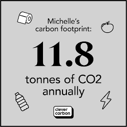 MICHELLE'S CARBON FOOTPRINT 11.8 TONNES OF CO2 ANNUALLY CLEVER CARBON