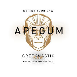 APE GUM, DEFINE YOUR JAW, GREEK MASTIC, RAW HEAVY 20 GRAMS PER BOX