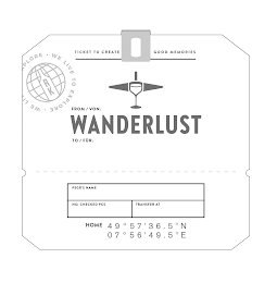 TICKET TO CREATE GOOD MEMORIES · WE LIVE TO EXPLORE · RK WANDERLUST