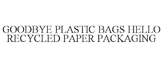 GOODBYE PLASTIC BAGS HELLO RECYCLED PAPER PACKAGING