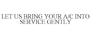 LET US BRING YOUR A/C INTO SERVICE GENTLY