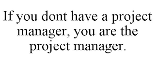 IF YOU DONT HAVE A PROJECT MANAGER, YOU ARE THE PROJECT MANAGER.