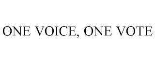 ONE VOICE, ONE VOTE