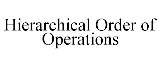 HIERARCHICAL ORDER OF OPERATIONS