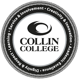 CC COLLIN COLLEGE SERVICE & INVOLVEMENT · CREATIVITY & INNOVATION · ACADEMIC EXCELLENCE · DIGNITY & RESPECT · LEARNING ·