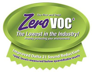 THE FIRST AND ONLY! ZERO VOC* THE LOWEST IN THE INDUSTRY! PROUDLY PROTECTING YOUR ENVIRONMENT. IMPROVED DELTA 21 SOUND REDUCTION *VOC LEVELS MEASURED BELOW QUANTIFIABLE LEVELS