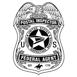 POSTAL INSPECTOR U S UNITED STATES POSTAL INSPECTION SERVICE FEDERAL AGENT EST. 1775