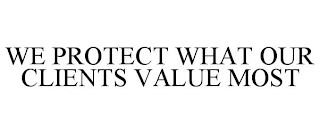 WE PROTECT WHAT OUR CLIENTS VALUE MOST