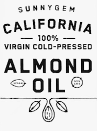 SUNNYGEM CALIFORNIA 100% VIRGIN COLD-PRESSED ALMOND OIL VEGAN NON-GMO