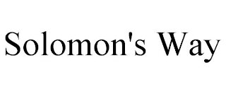 SOLOMON'S WAY
