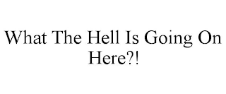 WHAT THE HELL IS GOING ON HERE?!